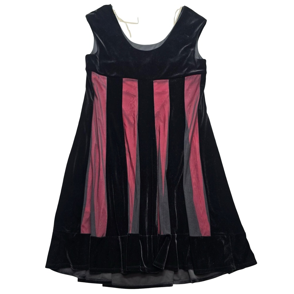 Connected Woman Velvet Mesh Paneled Dress Black Burgundy 18W